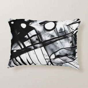 Black and White Abstract Home Throw Accent Pillow