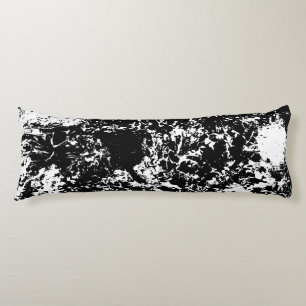 Black and White Abstract Ice Formation Body Pillow