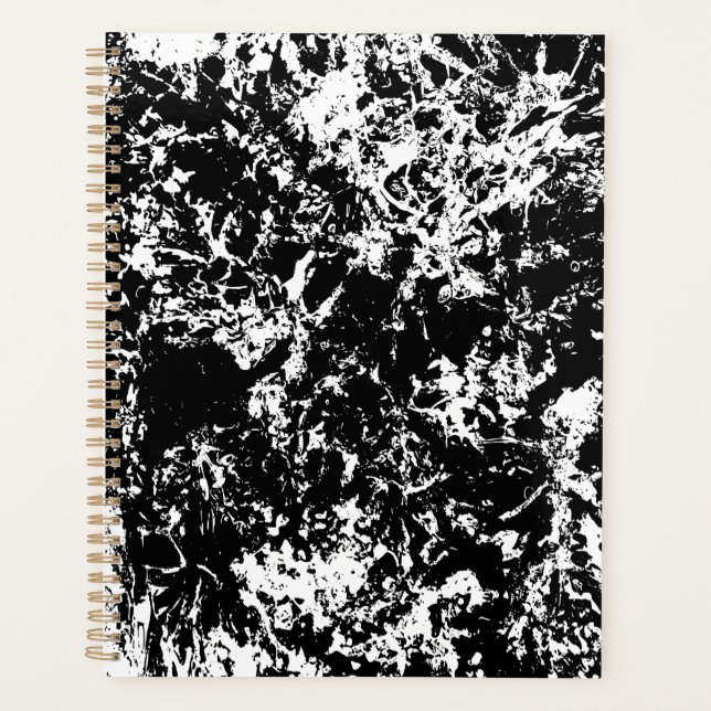 Black and White Abstract Ice Formation Planner (Front)