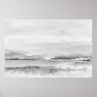 Black and White Abstract Landscape 1 Poster