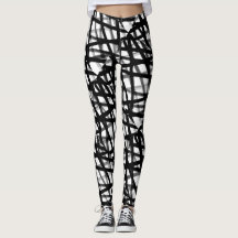 Black and White Abstract Leggings