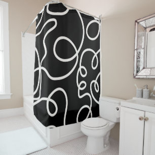 Black And White Abstract Line Brush Strokes