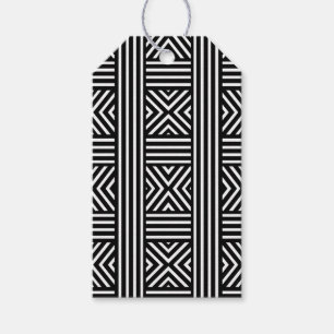 Black and White Abstract Line Gift Tags