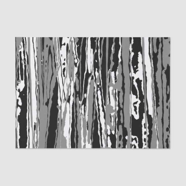 Black and White Abstract Linear Print Tissue Paper (Front)