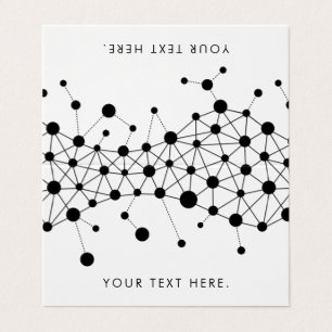 Black and white abstract lines and dots pattern business card