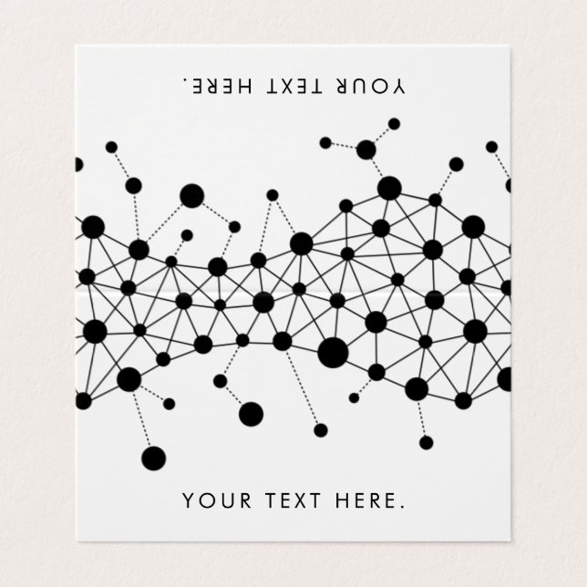 Black and white abstract lines and dots pattern business card (Outside Unfolded)