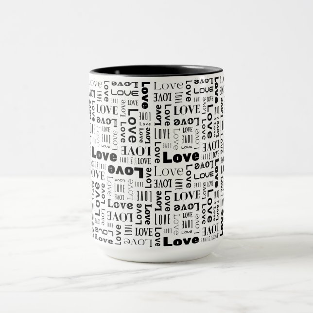 Black and White Abstract Love Mug (Center)