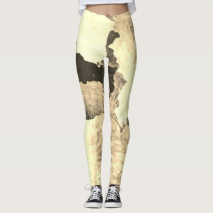 Black and White Abstract Marble Pattern Workout Leggings