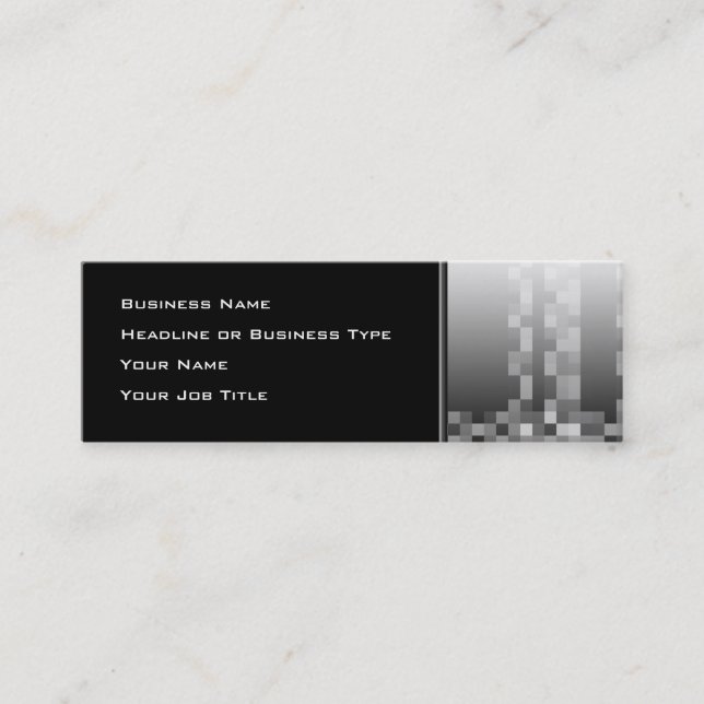 Black and White Abstract Modern Design. Mini Business Card (Front)