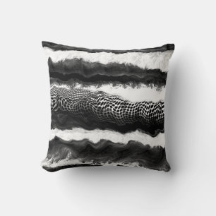 Black and White Abstract Modern Illusion Art Throw Pillow