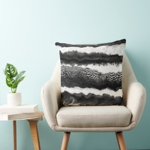 Black and White Abstract Modern Illusion Art Throw Throw Pillow