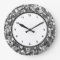 Black and white abstract mosaic wall clock