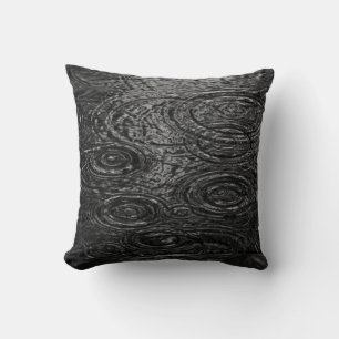 BLACK AND WHITE ABSTRACT PAINTING THROW PILLOW