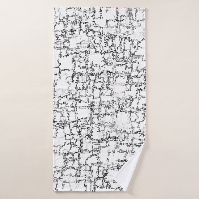 Black and White Abstract Pattern Bath Towel (Bath Towel)