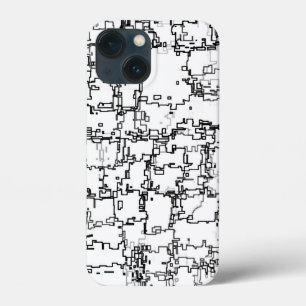 Black and White Abstract Pattern iPhone 13 Mini Case