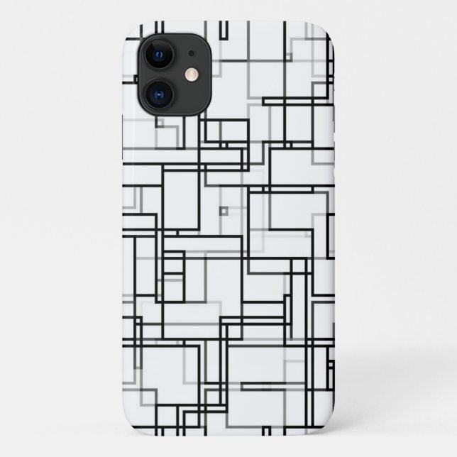 Black and White Abstract Pattern Case-Mate iPhone Case (Back)