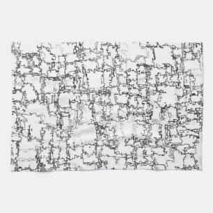 Black and White Abstract Pattern Kitchen Towel