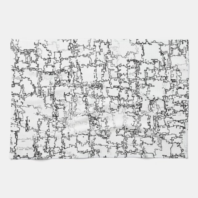 Black and White Abstract Pattern Kitchen Towel (Horizontal)