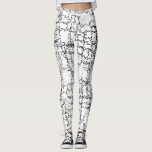 Black and White Abstract Pattern Leggings