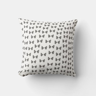 Black and White Abstract Pattern/Print Throw Pillow