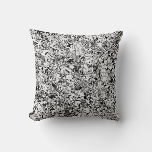 black and white abstract pattern throw pillow