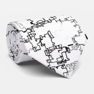 Black and White Abstract Pattern Tie