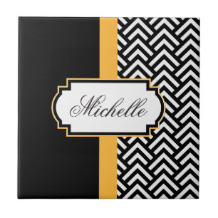 Black And White Abstract Pattern Tile