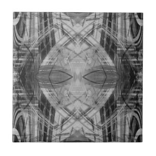 Black and white abstract pattern tile