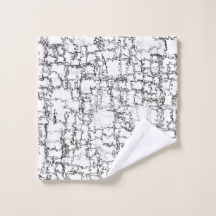 Black and White Abstract Pattern Wash Cloth