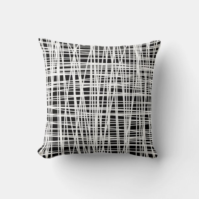 Black and white abstract pillow (Front)