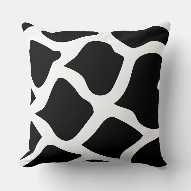 BLACK AND WHITE abstract print Throw Pillow (Front)