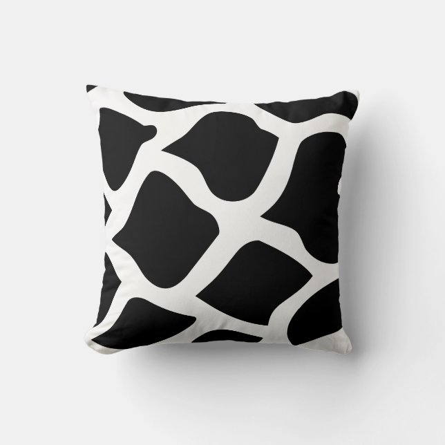 BLACK AND WHITE abstract print Throw Pillow (Front)