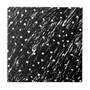Black and White Abstract Scribble Pattern Tile