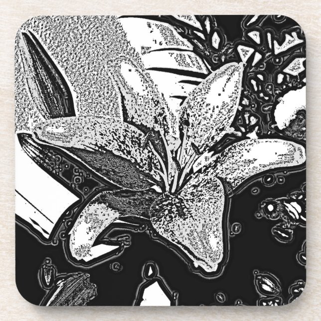 black and white abstract shapes modern coaster (Front)