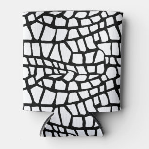 Black and White Abstract Snake Print Design Can Co Cooler