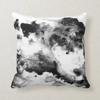 Black and White Abstract Square Shaped Pillow