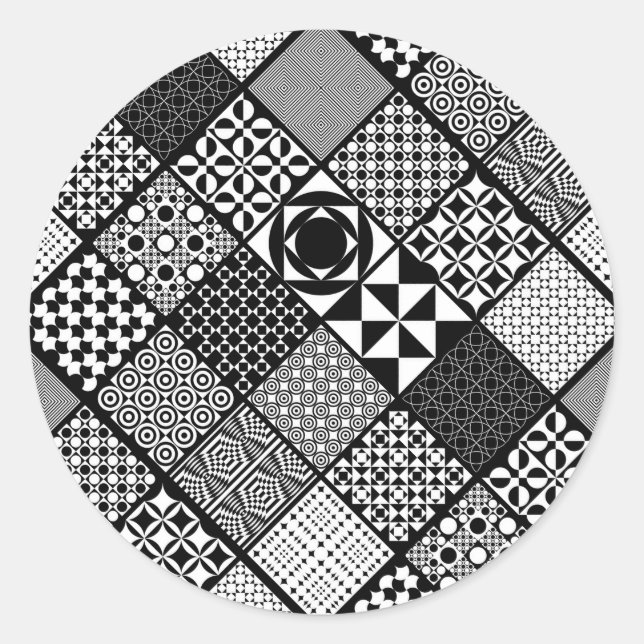 Black and White Abstract Stickers (Front)