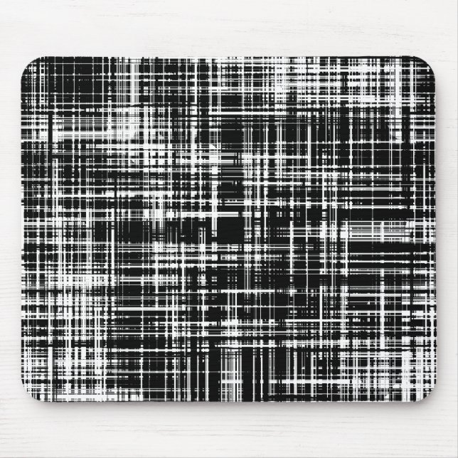 Black and White Abstract Stripe Pattern Mouse Pad (Front)