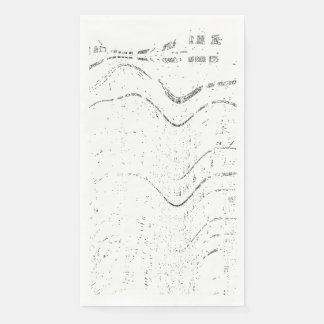 Black And White Abstract Swirl Rustic Wedding Napkin