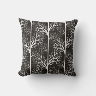 Black and white abstract throw pillow