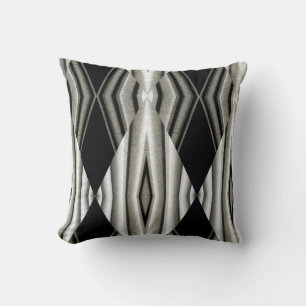 Black and White Abstract Throw Pillow