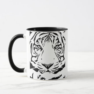 Black and White Abstract Tiger Face Mug