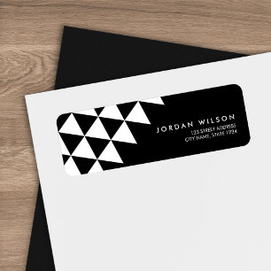 Black and White Abstract Triangle Modern Address