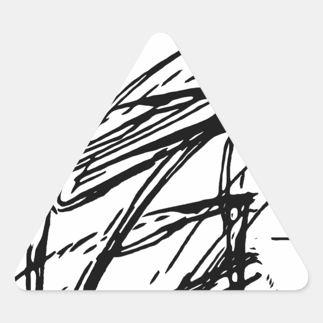Black and white abstract triangle sticker (Front)