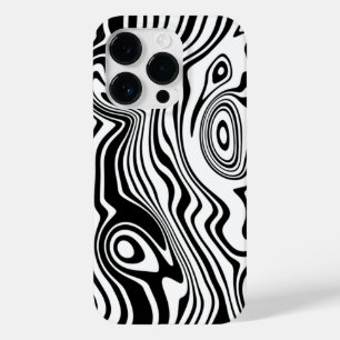 Black and White Abstract Waves Custom Colors Case-Mate iPhone 14 Pro Case