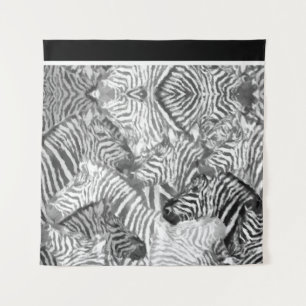 Black and White Abstract Zebra Art Tapestry