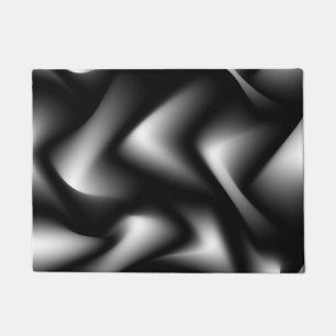 Black and White Abstract Zebra Doormat