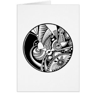 Black And White Abstract Zendala On Circle