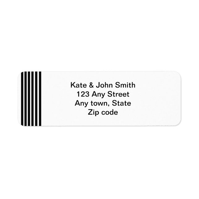 black and white address label (Front)