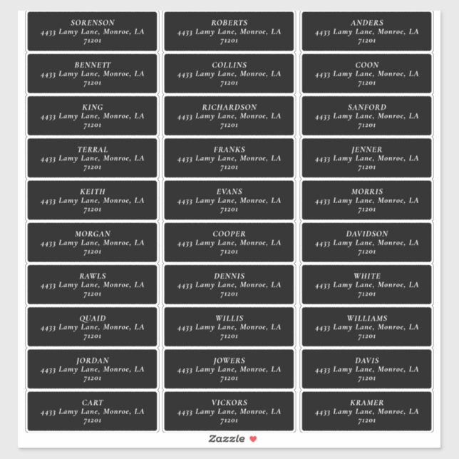 BLACK AND WHITE Address Labels (Sheet)
